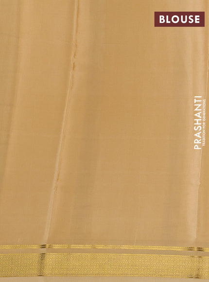 Pale Yellow Pure Mysore Silk Saree