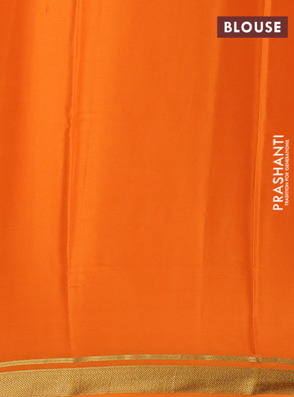 Orange Pure Mysore Silk Saree