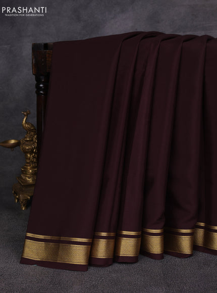Coffee Brown Pure Mysore Silk Saree