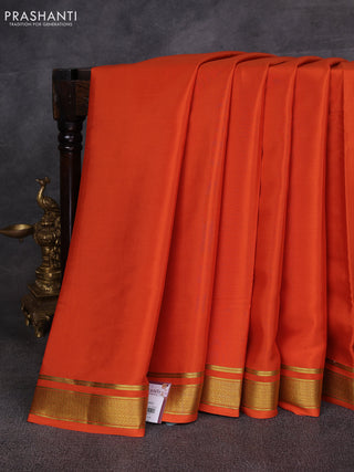 Orange Pure Mysore Silk Saree