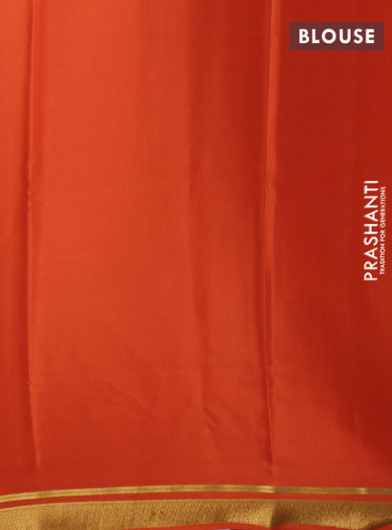 Orange Pure Mysore Silk Saree