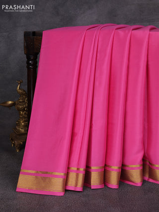 Pink Pure Mysore Silk Saree