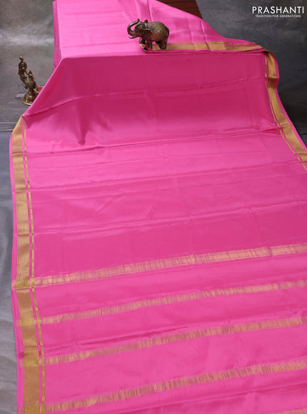 Pink Pure Mysore Silk Saree