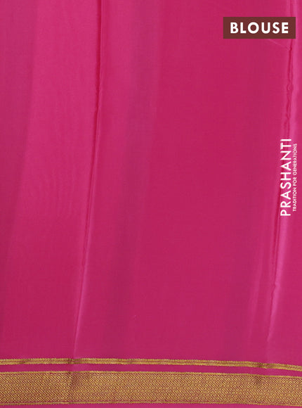 Pink Pure Mysore Silk Saree