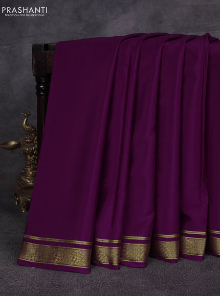 Purple Pure Mysore Silk Saree