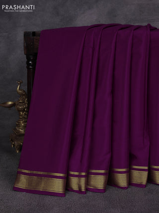 Purple Pure Mysore Silk Saree
