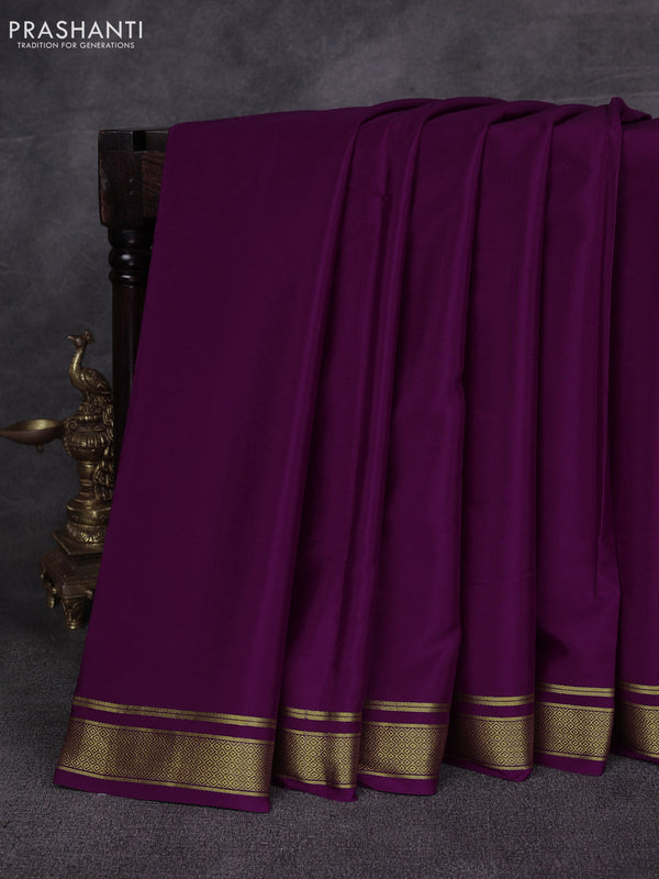 Purple Pure Mysore Silk Saree