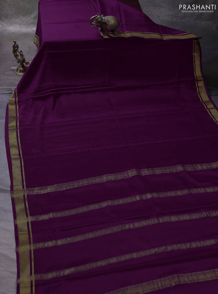 Purple Pure Mysore Silk Saree