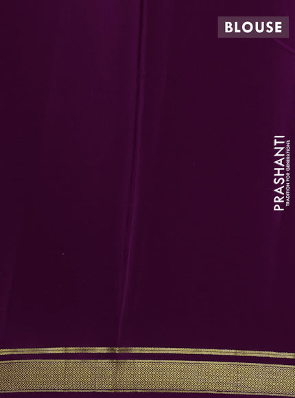 Purple Pure Mysore Silk Saree