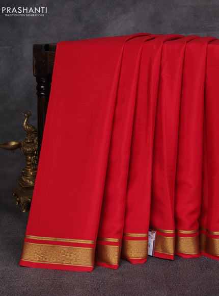 Red Pure Mysore Silk Saree