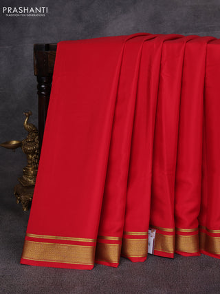 Red Pure Mysore Silk Saree