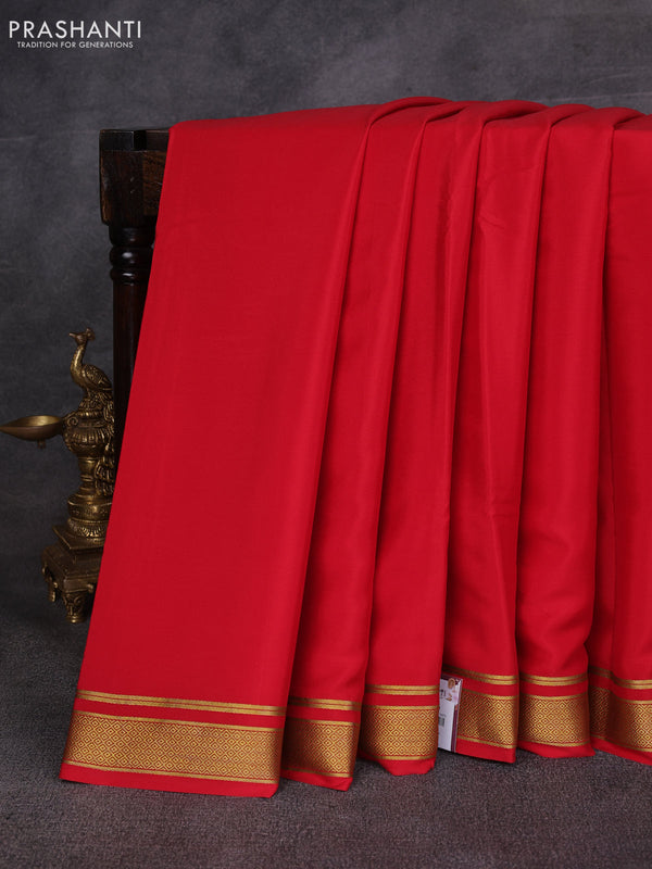 Red Pure Mysore Silk Saree