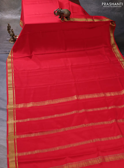 Red Pure Mysore Silk Saree