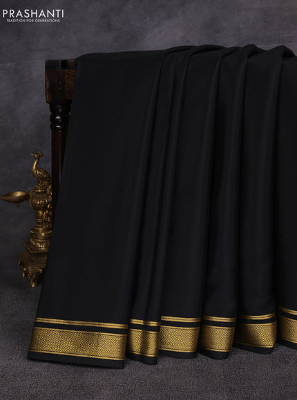 Black Pure Mysore Silk Saree