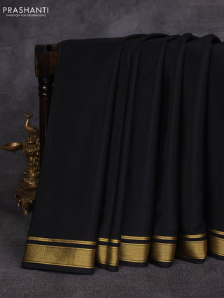 Black Pure Mysore Silk Saree