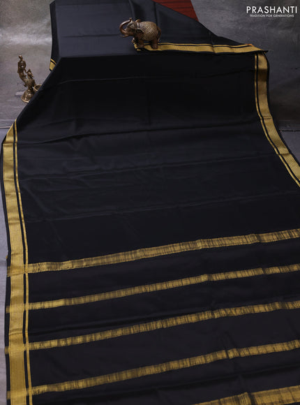 Black Pure Mysore Silk Saree
