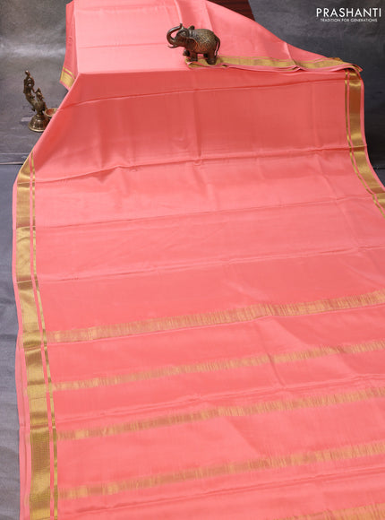 Peach  Pure Mysore Silk Saree