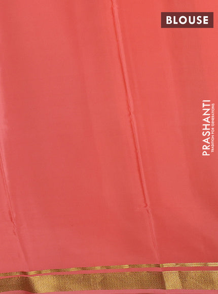 Peach  Pure Mysore Silk Saree