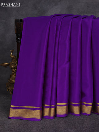Purple Pure Mysore Silk Saree