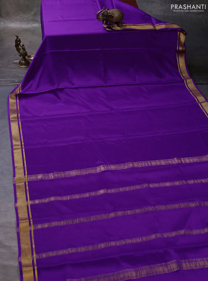 Purple Pure Mysore Silk Saree
