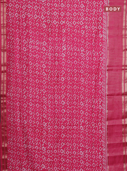 Pink Semi Chanderi Saree - Batik Prints