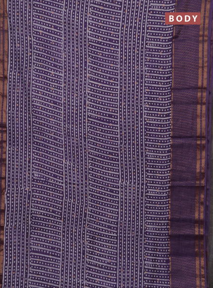 Violet Semi Chanderi Saree - Batik Prints