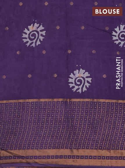 Violet Semi Chanderi Saree - Batik Prints