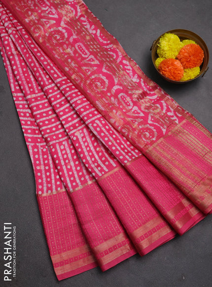 Semi Chanderi Saree - Batik Prints