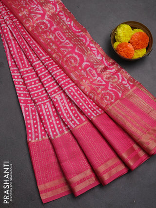 Semi Chanderi Saree - Batik Prints
