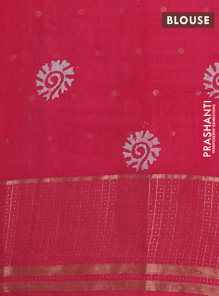 Semi Chanderi Saree - Batik Prints
