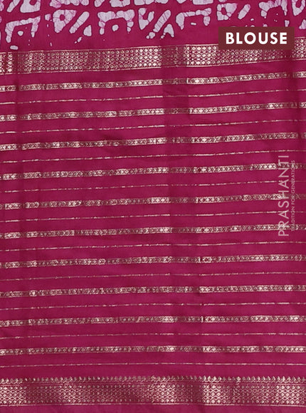 Magenta Pink Semi Chanderi Saree - Batik Prints