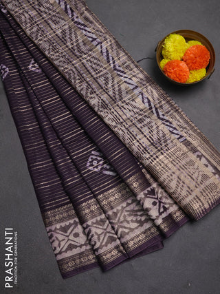 Jamun Semi Chanderi Saree - Batik Prints