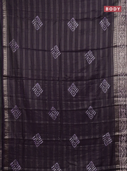 Jamun Semi Chanderi Saree - Batik Prints