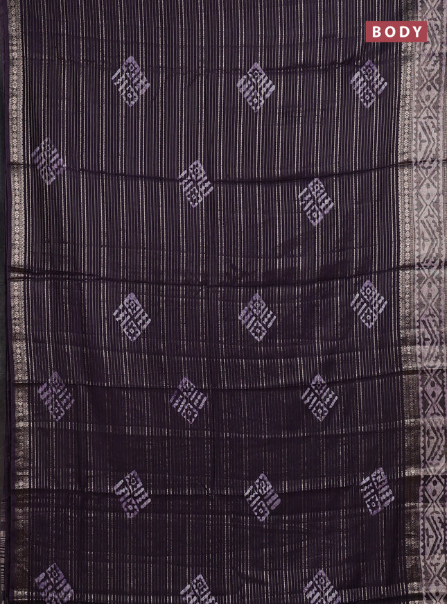 Jamun Semi Chanderi Saree - Batik Prints