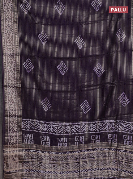 Jamun Semi Chanderi Saree - Batik Prints