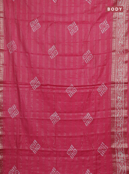 Pink Semi Chanderi Saree - Batik Prints