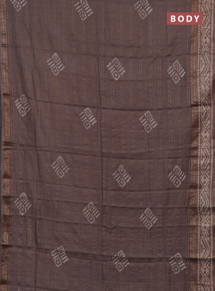 Beige Semi Chanderi Saree - Batik Prints
