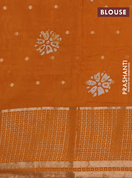 Mustard  Semi Chanderi Saree - Batik Prints