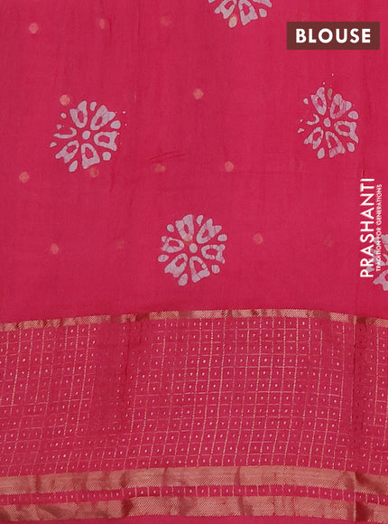 Pink Semi Chanderi Saree - Batik Prints