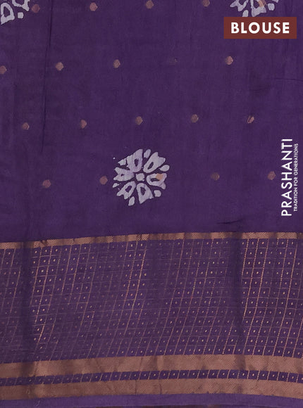 Violet Semi Chanderi Saree - Batik Prints