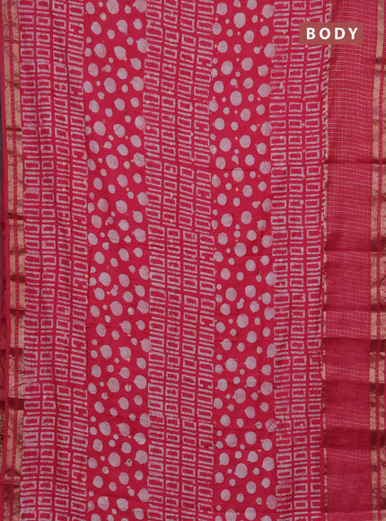 Pink Semi Chanderi Saree - Batik Prints