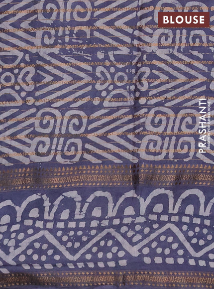 Grey Semi Chanderi Saree - Batik Prints