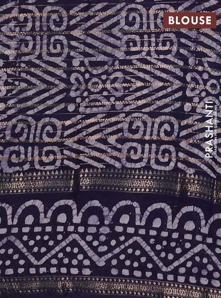 Blue Semi Chanderi Saree - Batik Prints