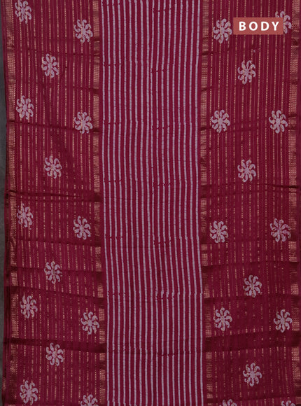 Magenta Pink Semi Chanderi Saree - Batik Prints