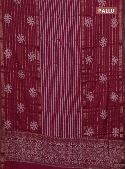 Magenta Pink Semi Chanderi Saree - Batik Prints