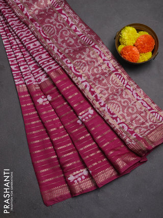 Magenta Pink Semi Chanderi Saree - Batik Prints