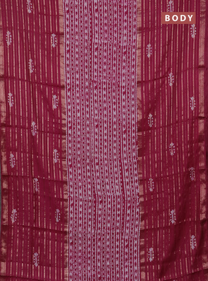 Magenta Pink Semi Chanderi Saree - Batik Prints