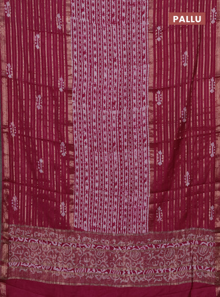 Magenta Pink Semi Chanderi Saree - Batik Prints