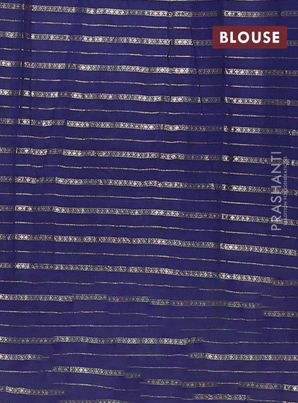 Blue Semi Chanderi Saree - Batik Prints