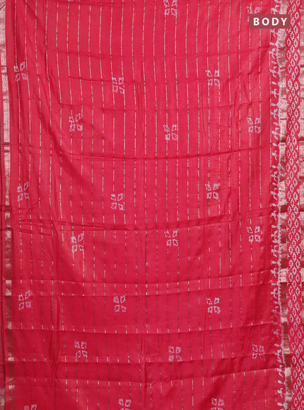 Pink Semi Chanderi Saree - Batik Prints